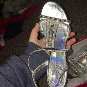 shoe dept silver heels